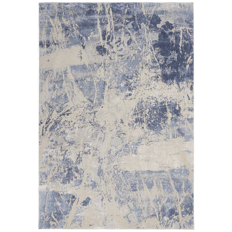Mercer41 Corpuz Blue/Cream Area Rug Wayfair